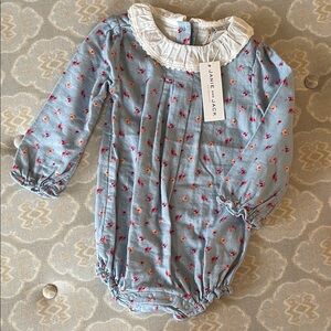 Brand New Janie and Jack Blue Romper with Floral Print